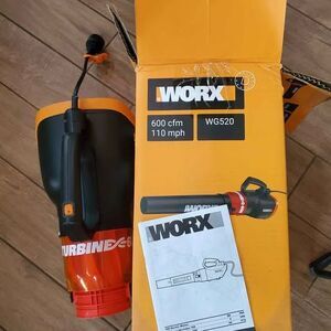 INCOMPLETE* WORX WG520 12 Amp Turbine 600 electric  CORDED LEAF BLOWER